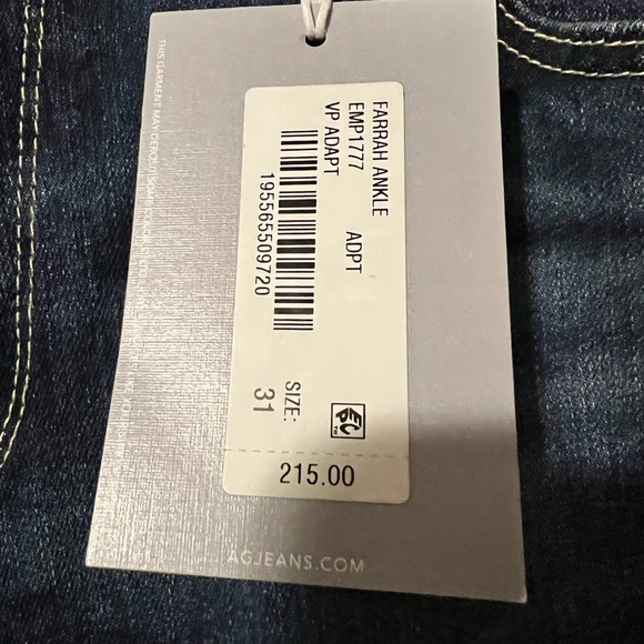 NWT AG Farrah Skinny Ankle Vapor Wash  In VP ADAPT, 31 - Picture 8 of 11